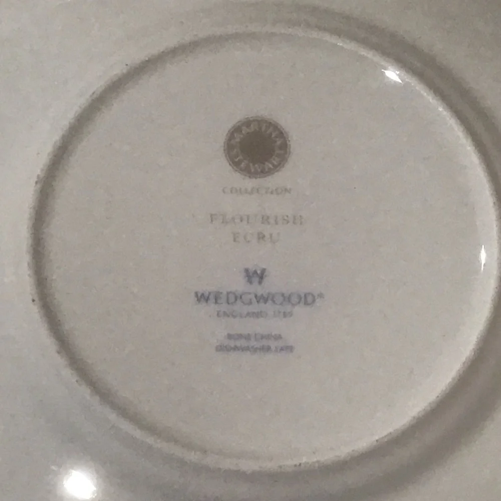 Wedgwood Martha Stewart‎ Flourish Ecru Platinum Vine 6